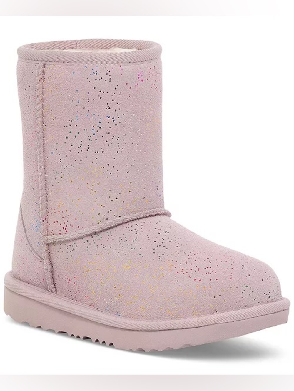 UGG Kids Light Pink Glitter Classic Short Boot